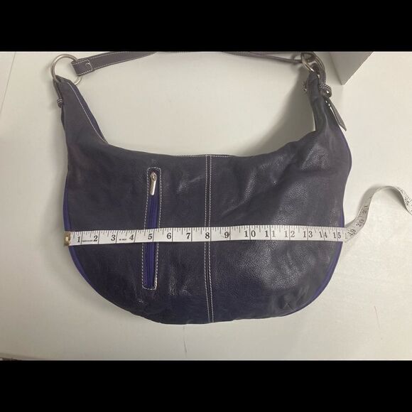 BORSE IN PELLE,Purple/BlueLeather Purse,OrangeSuedeInterior,15X3X8.5,Brand Stamp - Picture 7 of 16